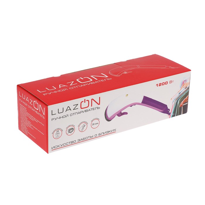 Отпариватель-щетка ручной LuazON LO-08, 1200 Вт, бело-фиолетовый - фото 43587