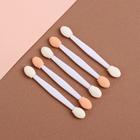 A set of applicators for shadows, double sided, 5 pieces, 7.5 cm, silicone, color white