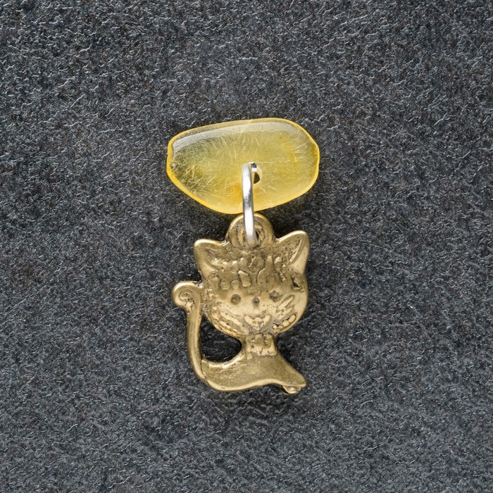 Брелок-талисман "Киса", натуральный янтарь (5 шт)