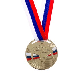 Медаль тематическая «Борьба», золото, d=5 см - фото 8522619