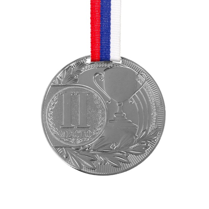 Медаль призовая, 2 место, серебро, d=7 см - фото 798117505