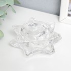 Glass candle holder 1 candle LOTOS transparent 4,5x8,3х8,3 cm