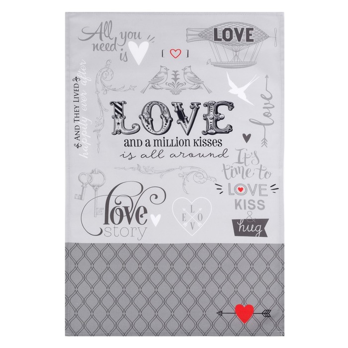 Полотенце "Этель" Love 40х67 см, 100% хл, саржа 190 гр/м2 - фото 798120572