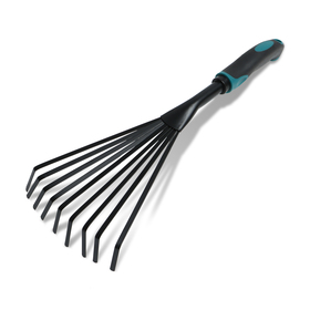 Fan rake, plate, length 37.5 cm, plastic handle