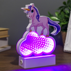 Ночник «Единорог на облачке», эффект бесконечности, LED × 40, работает от USB, розовый