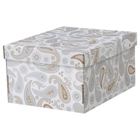 Коробка с крышкой СМЕКА, 26x32x17 см, цвет серый, с рисунком