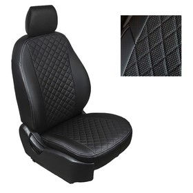Авточехлы из экокожи ромб для Toyota Camry 2012-2018, набор 4129505