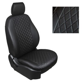 Авточехлы из экокожи ромб для Skoda Rapid 40/60 2014-2020, набор 4129510