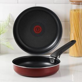 Набор посуды Ingenio Red, 3 предмета: сковороды 22 см, 26 см, съёмная ручка, цвет бордовый