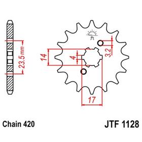Звезда ведущая JT 1128, стальная 4138508