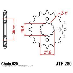 Звезда передняя, ведущая JTF280, стальная 4138575