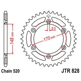 Звезда задняя, ведомая JTR828 стальная 4138704