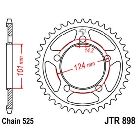 Звезда задняя, ведомая JTR898 стальная 4138714