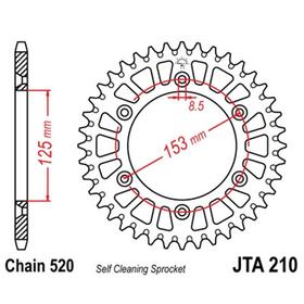 Звезда задняя, ведомая JTA210 алюминиевая 4138899