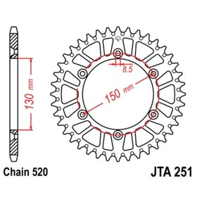 Звезда задняя, ведомая JTA251 алюминиевая 4138904