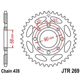 Звезда задняя, ведомая JTR269 стальная 4138567