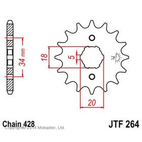 Звезда передняя, ведущая JTF264, стальная 4138566