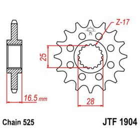 Звезда передняя, ведущая, стальная JTF1904 4138552