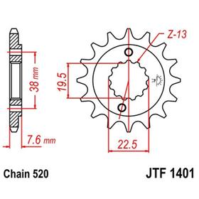 Звезда передняя, ведущая JT 1401, стальная 4138534