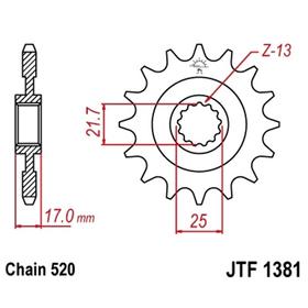 Звезда передняя JT 1381 Honda CBR500'15 4138533