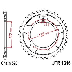 Звезда задняя, ведомая JT 1316 Honda CBR500'15 4138521