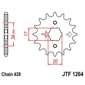 Звезда передняя, ведущая JTF1264, стальная 4138511