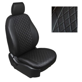 Авточехлы из экокожи ромб на Renault Logan II 2014-н.в./Sandero II 2014-2015, 40/60, набор 4129747