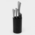 Подставка для ножей с наполнителем «Зефир», 11×18 см, цвет чёрный - фото 8526087
