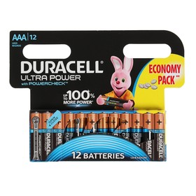 Батарейка алкалиновая Duracell Ultra Power, AAA, LR03-12BL, 1.5В, 12 шт. 4115930