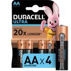 Батарейка алкалиновая Duracell Ultra Power, AA, LR6-4BL, 1.5В, 4 шт - фото 6616221
