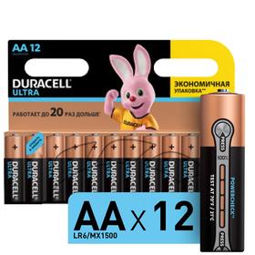 Батарейка алкалиновая Duracell Ultra Power, AA, LR6-12BL, 1.5В, 12 шт