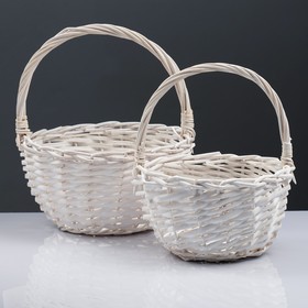 A set of baskets, 2 pcs, 24 × 13 × 26 cm, 19 × 11 × 22 cm, willow