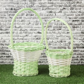 A set of baskets, 2 pcs, 27 × 19/32 cm, 23 × 16/27 cm, willow