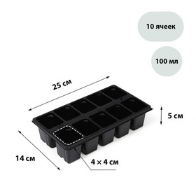 Кассета для рассады, 10 ячеек по 110 мл 2899105