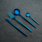 Набор столовых приборов, Magistro «Фолк», 4 предмета, цвет синий - фото 1069198