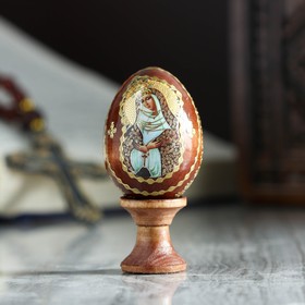 Яйцо сувенирное "Богоматерь Остробрамская", на подставке в Донецке