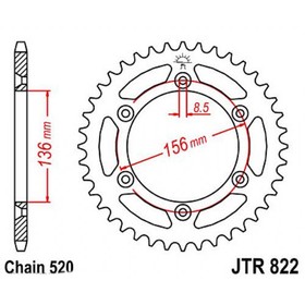 Звезда задняя, ведомая JTR822 стальная 4138700