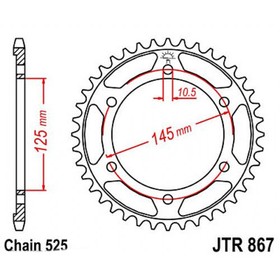 Звезда задняя, ведомая JTR867 стальная 4138711