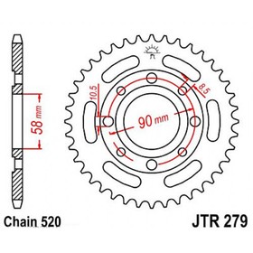 Звезда задняя, ведомая стальная JTR279 4138570