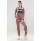 Костюм женский велюровый Rock, размер 46-48, цвет пудра, 80% хлопок, 20% полиэстер Костюм женский велюровый Rock, размер 46-48, цвет пудра, 80% хлопок, 20% полиэстер