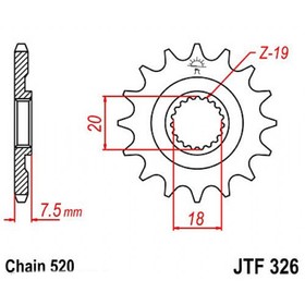 Звезда передняя, ведущая JTF326, стальная 4138586