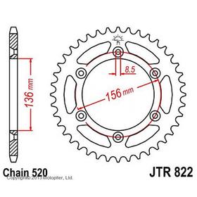 Звезда задняя, ведомая JTR822 стальная 4138696