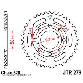 Звезда задняя, ведомая стальная JTR279 4138574