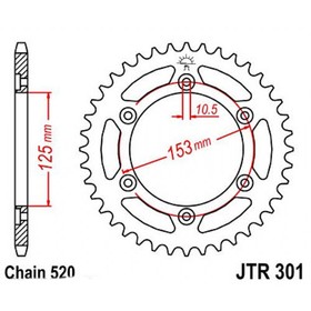 Звезда задняя, ведомая JTR301 стальная 4138582