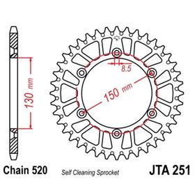 Звезда задняя, ведомая JTA251 алюминиевая 4138902