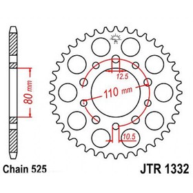 Звезда задняя, ведомая JTR1332 стальная 4138526
