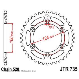 Звезда задняя, ведомая, для мотоцикла JTR735 4164757