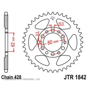 Звезда задняя, ведомая, JTR1842 для мотоцикла стальная 4164684