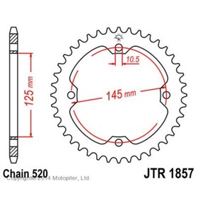 Звезда задняя, ведомая, JTR1857 для мотоцикла стальная 4164688
