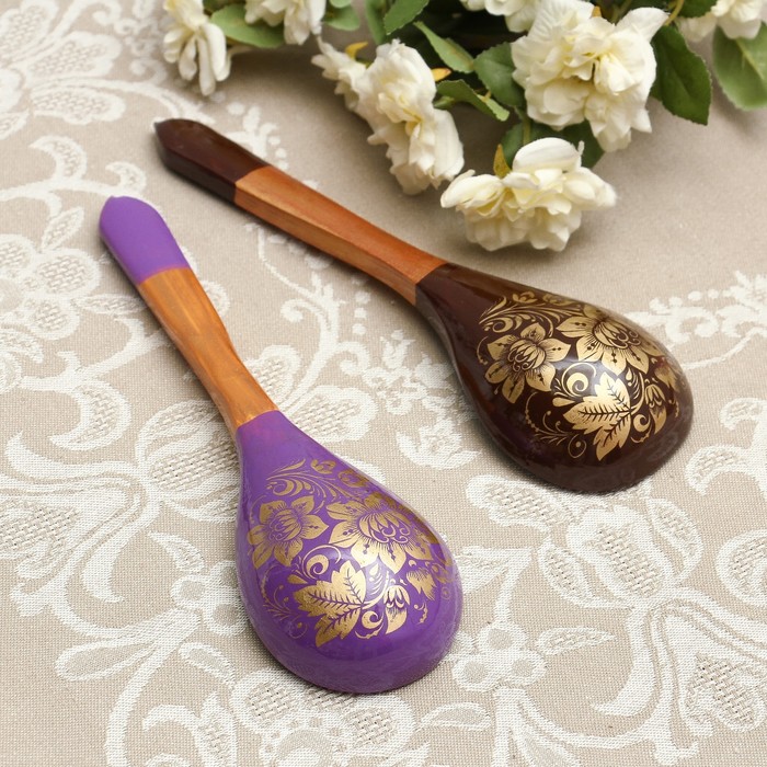 Ложка «Золотая кудрина», салатная, 6×21